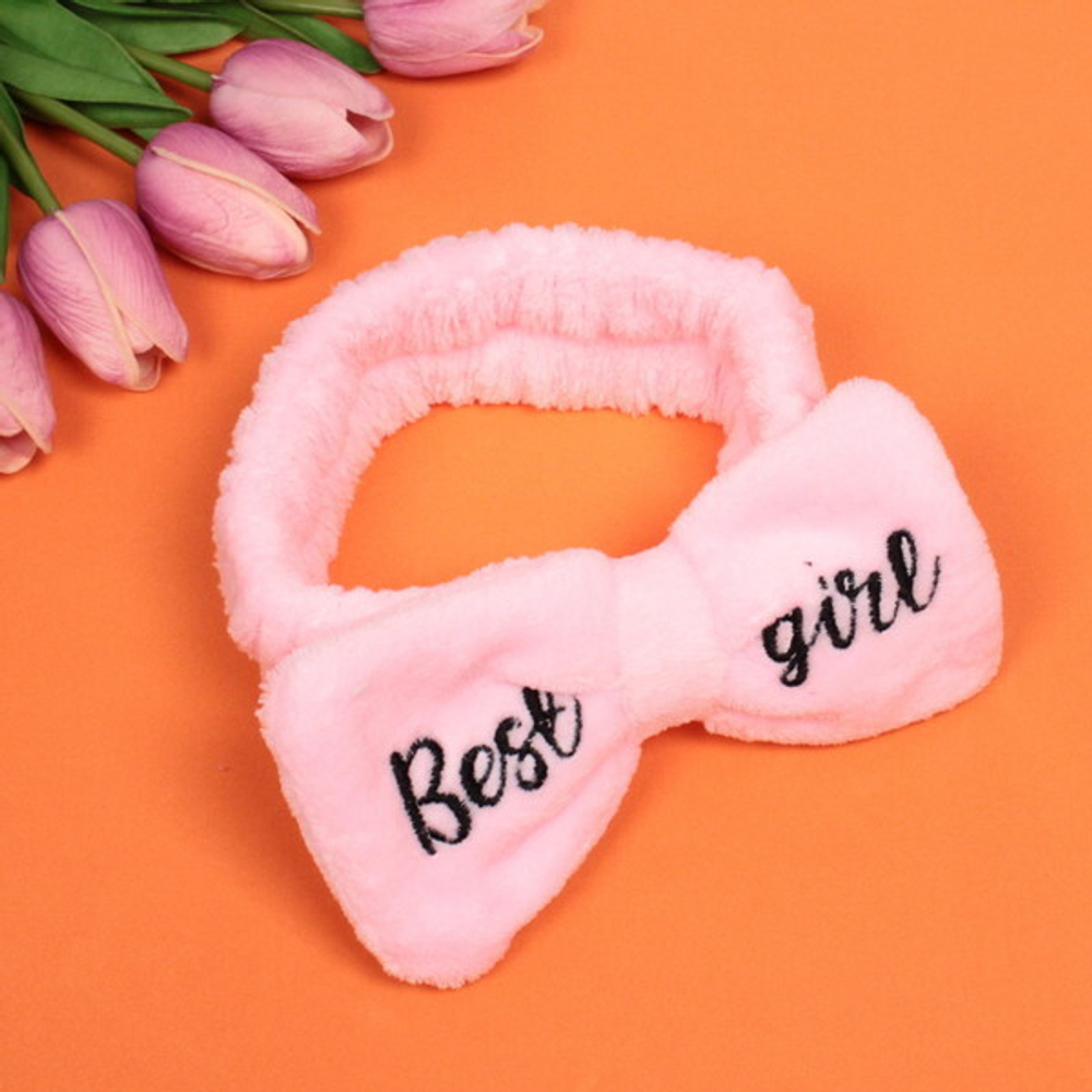 Повязка на голову «New collection Vostok - Best girl», цвет черный, розовый, голубой и сиреневый, 20*6см ( упаковка белый ZIP пакет )