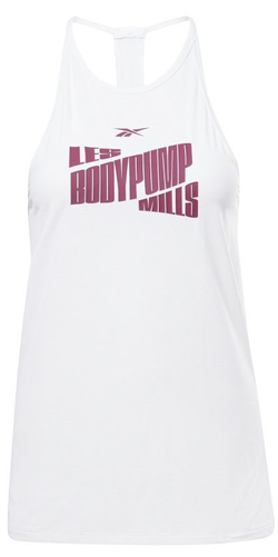 Женский топ теннисный Reebok Les Mills Activchill Graphic BP Tank W - белый