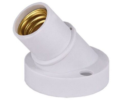 Патрон ECOLA накладной наклонный E14 Белый