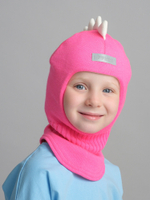 Шлем зимний вязаный (Розовый неон) ОРЕО