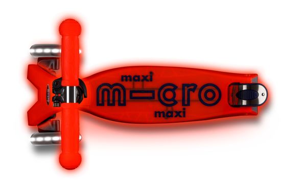 Самокат Maxi Micro Deluxe Glow LED Red