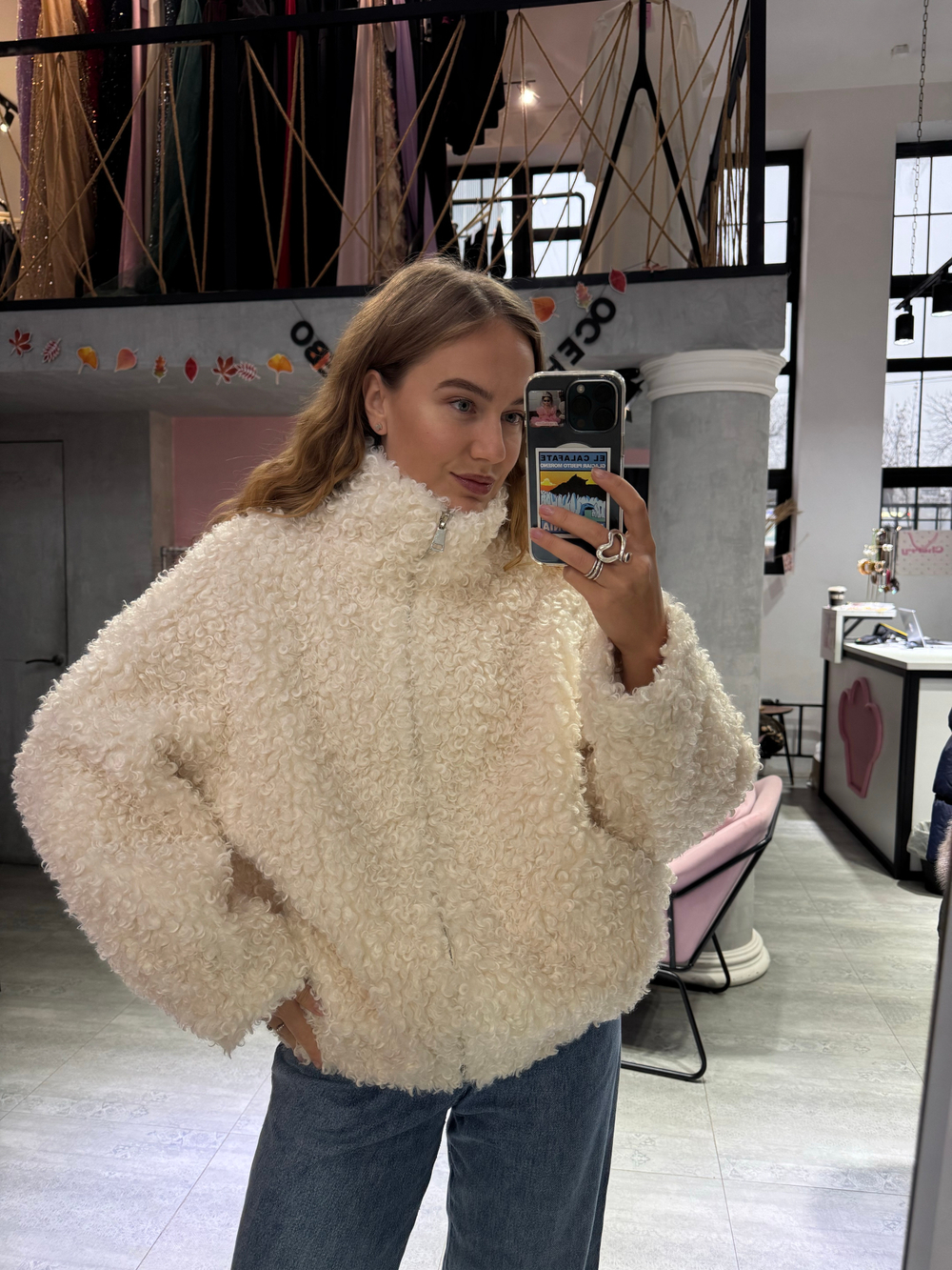 Шуба White sheep молочный