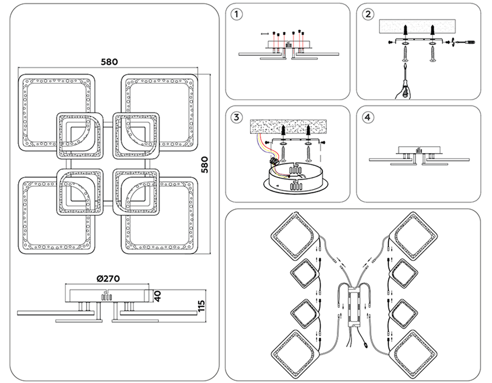 Ambrella Потолочный светодиодный светильник с пультом Original FA4424