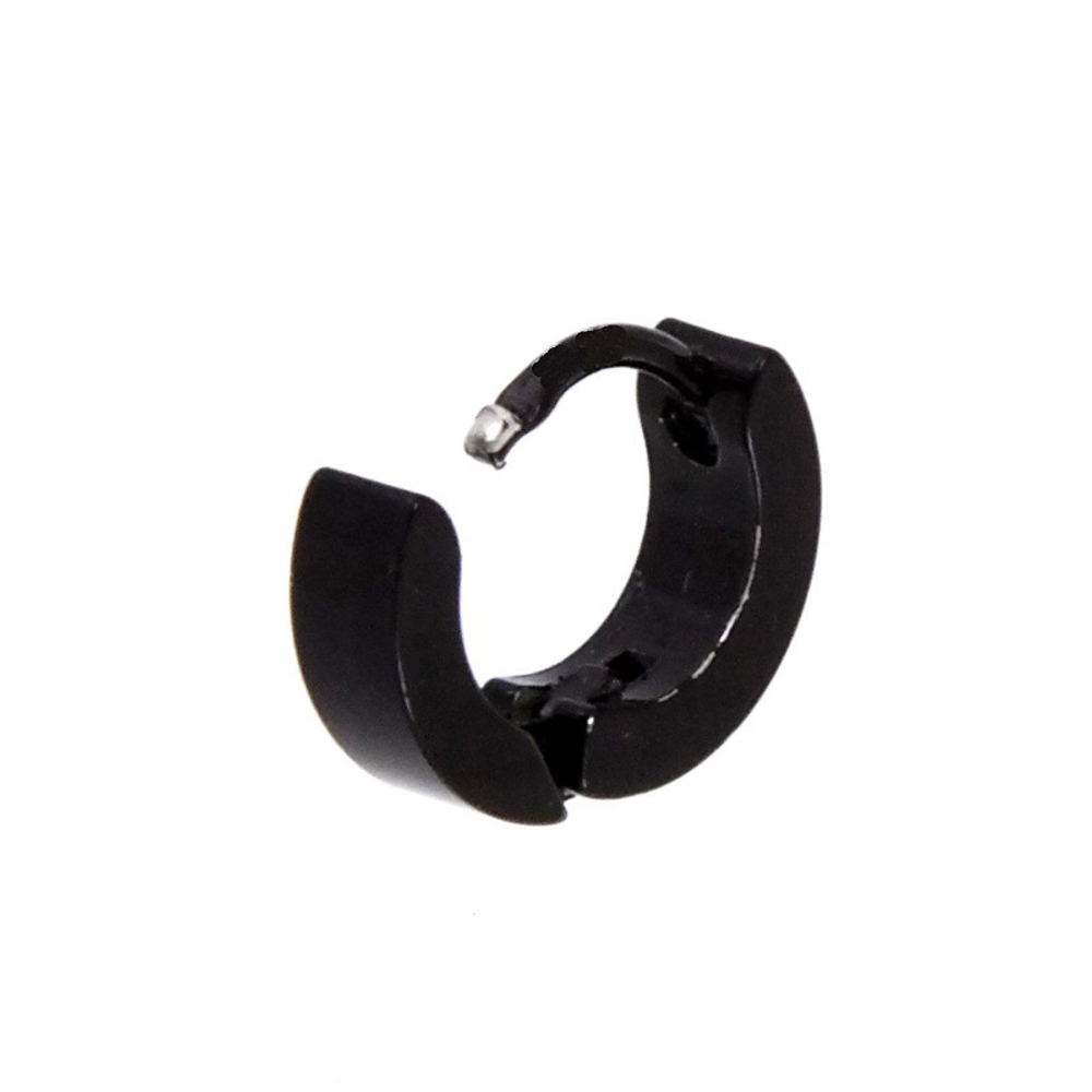Серьга кольцо ( чёрная 3*10 мм)