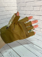 Тактические беспалые перчатки / мультикам