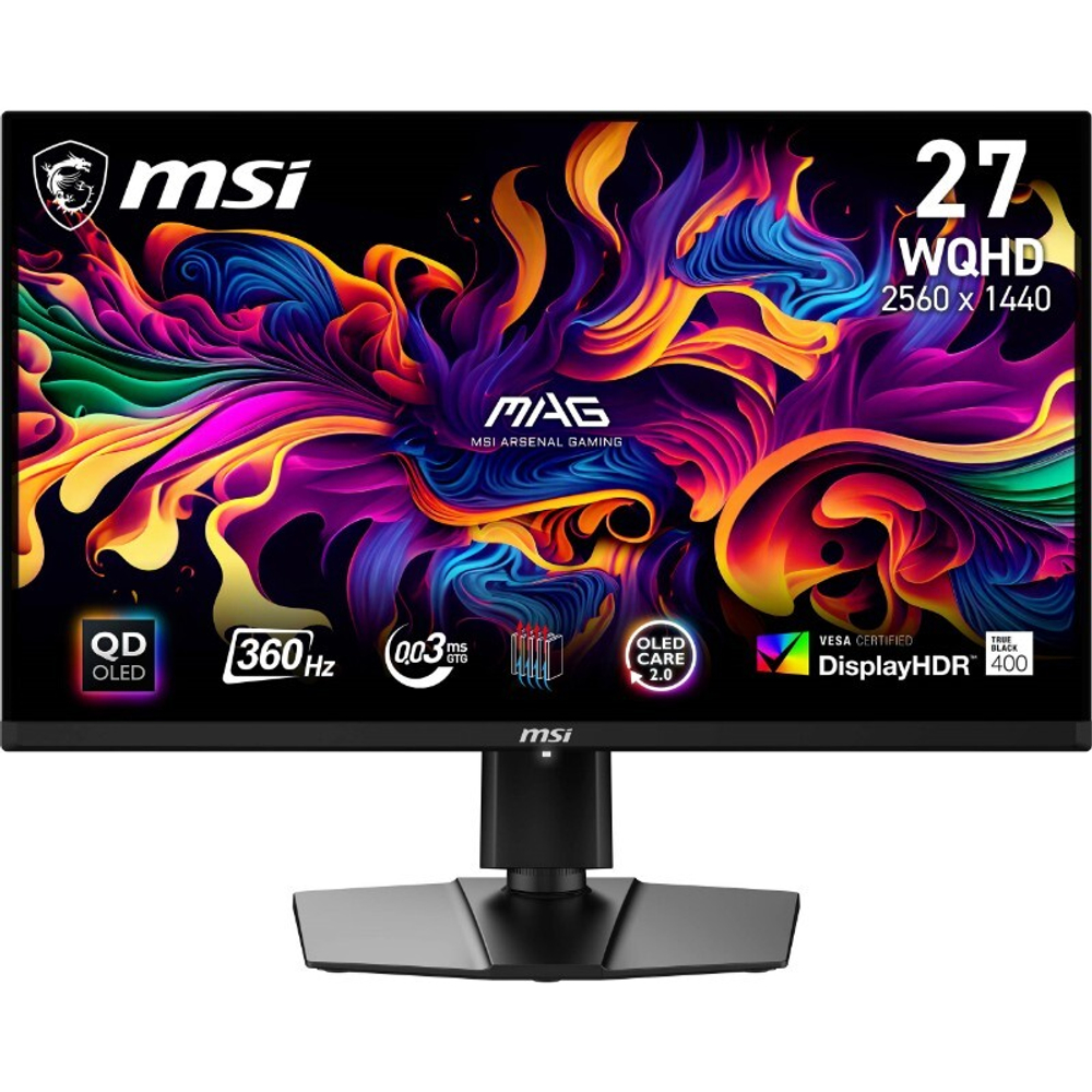 Монитор MSI 26.5" MAG 271QPX QD-OLED, 16:9 WQHD (2560x1440) 360Hz, 2K, 0.03ms, черный