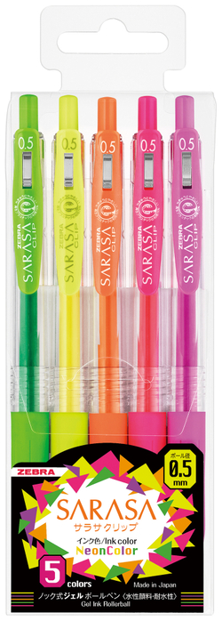 Zebra Sarasa Clip Neon Colors купить гелевые ручки с доставкой по Москве, Санкт-Петербургу и РФ в интернет-магазине pen24.ru