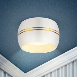 Встраиваемый светильник под лампу GX53 ЭРА KL81 WH/GD белый/золото | Встраиваемые светильники Для ламп GX53