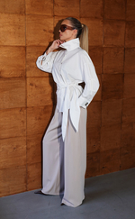 Брюки широкого кроя с защипами