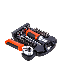 Набор бит и торцевых головок с отверткой и трещоткой 39 предметов Gigant GSBR-1