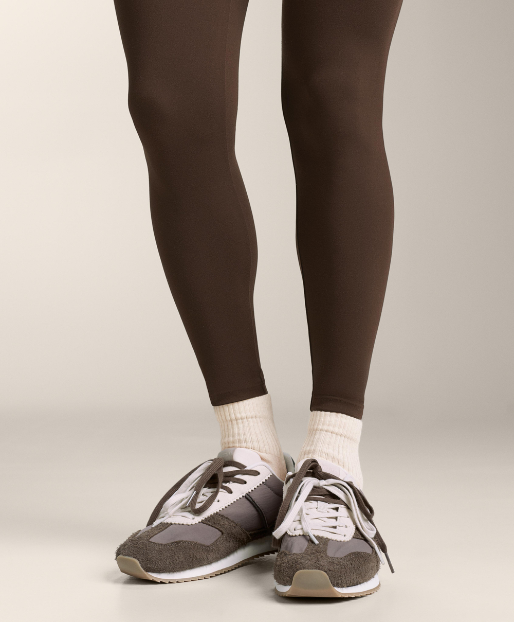 OYSHO Три пары спортивных носков-сникеров с язычком из смесового хлопка, коричневый меланж