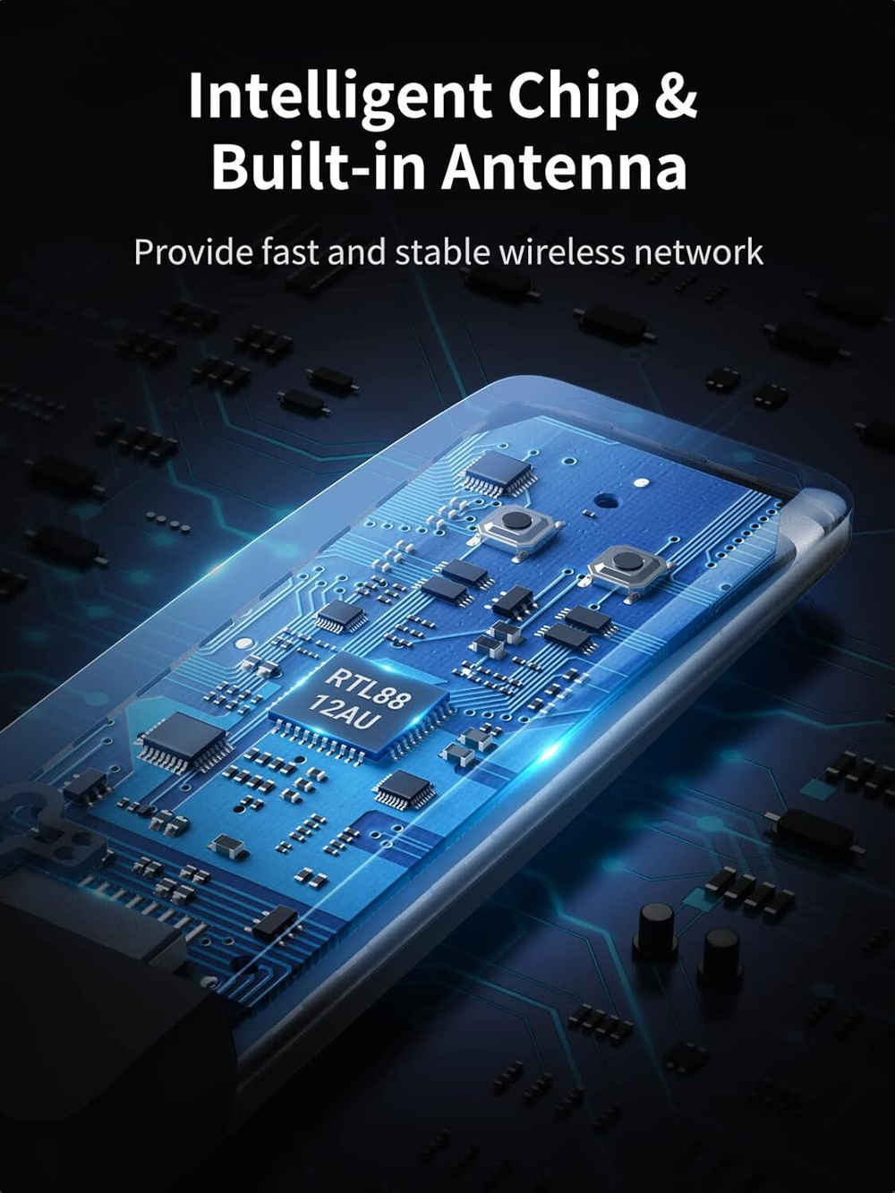 Wi-Fi Беспроводной сетевой адаптер 2.4GHz/5GHz, UGREEN 50340