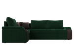 Диван угловой Николь левый угол, Зеленый\Коричневый\Коричневый, Велюр\Экокожа, 102973L