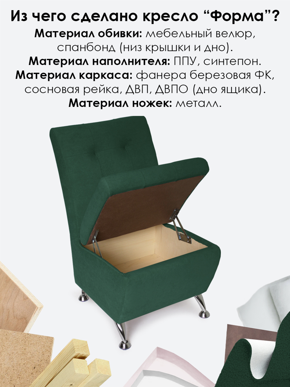 Кресло "Форма" с декоративной прошивкой