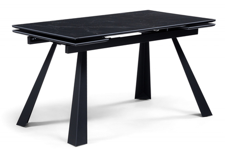 Керамический стол Woodville Маунт 140x80 черный мрамор, черный, ножки черные