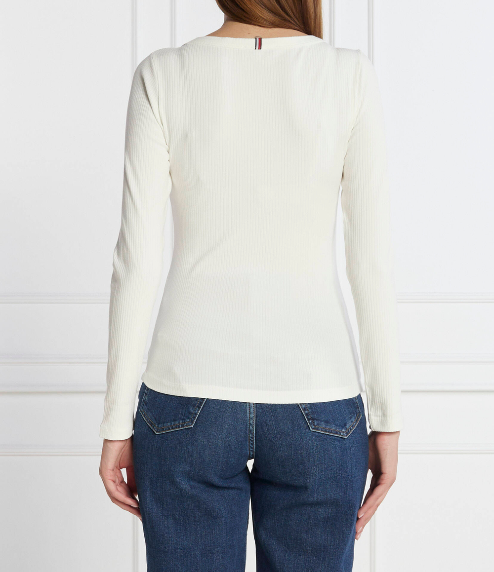 Блузка 5X2 RIB O-NK LS Tommy Hilfiger - белый(WW0WW38869)
