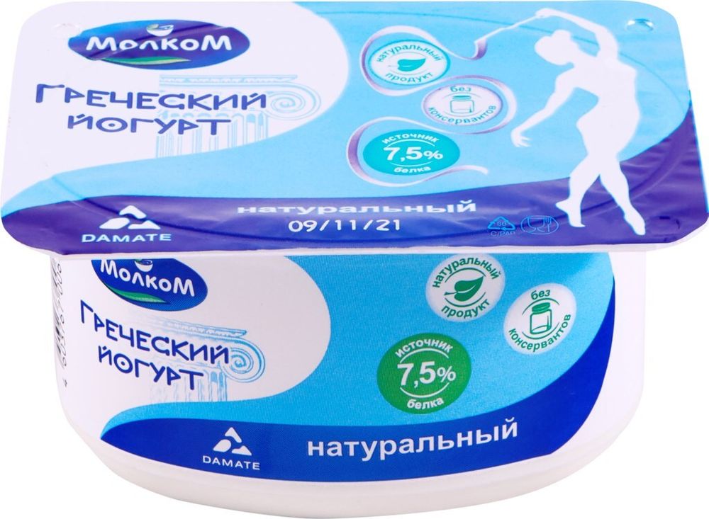 Йогурт Греческий натур. 4% 120г Молком