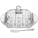 Масленка muza crystal 17,5*10,5 см. высота=9 см. + нож
