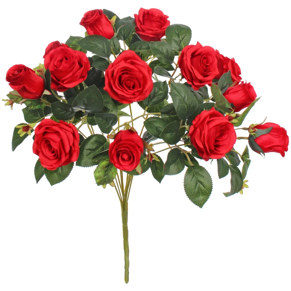 Искусственные цветы «Розовая фантазия» 48см 13 цветков красные