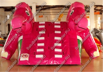 Надувная горка "Розовый динозаврик" 6.5*4*3 м