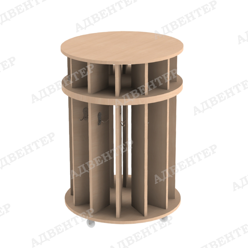 Полотенечница напольная на колёсах круглая 12 секций