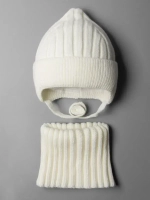 Шапка-бини со снудом детская на осень