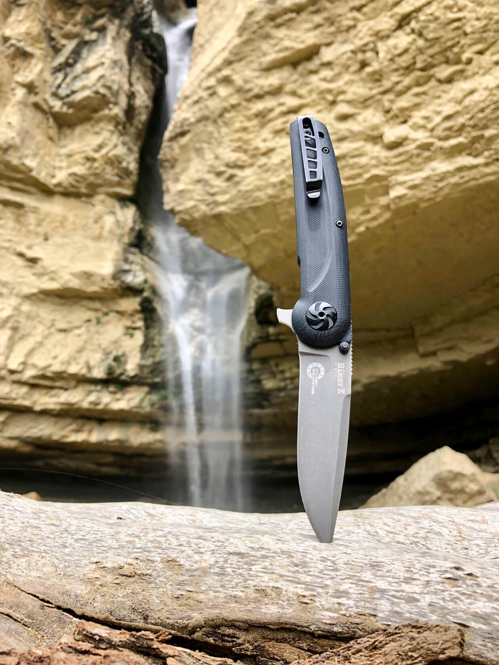 Складной нож Biker Z M390 Black G10 StoneWash