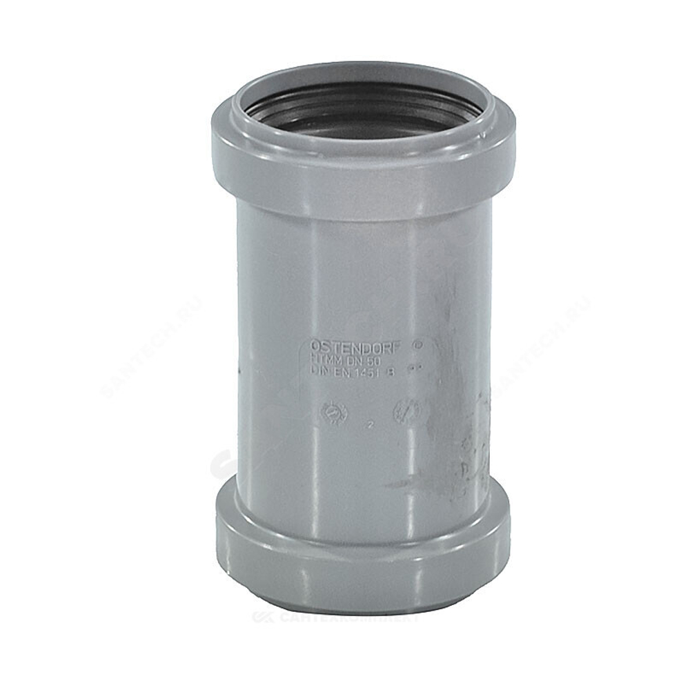 Муфта PP-H двухраструбная серая HT HTMM Дн 40 б/нап в/к Ostendorf 111510