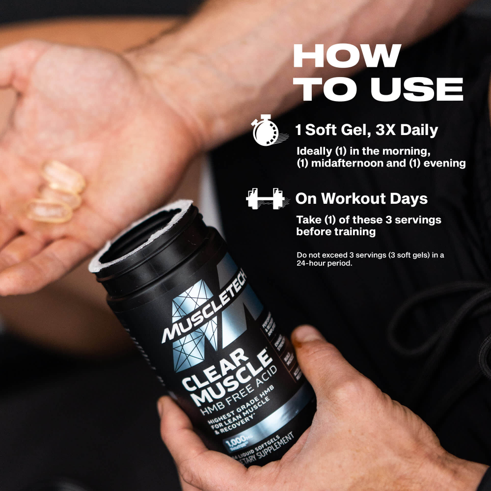 MuscleTech, Clear Muscle, HMB, свободная кислота, 84 капсулы с жидкостью