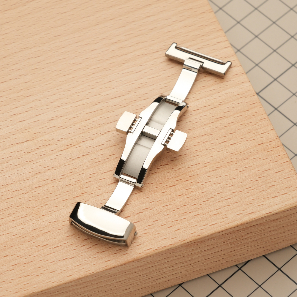 Застежка-бабочка с фиксирующим механизмом, цвет серебро