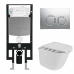 Унитаз с инсталляцией WeltWasser AMBERG 497 + TELBACH 004 GL-WT + AMBERG RD-CR