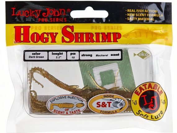 Виброхвосты съедобные LJ Pro Series HOGY SHRIMP 2,2in (5,6 см), цв. SB05, 10 шт.