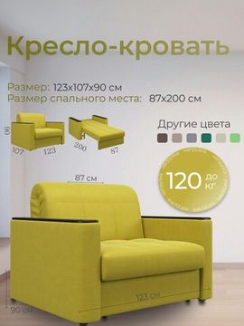 Кресло Неаполь 0,8 - Velutto 28 оливковый/накладка венге