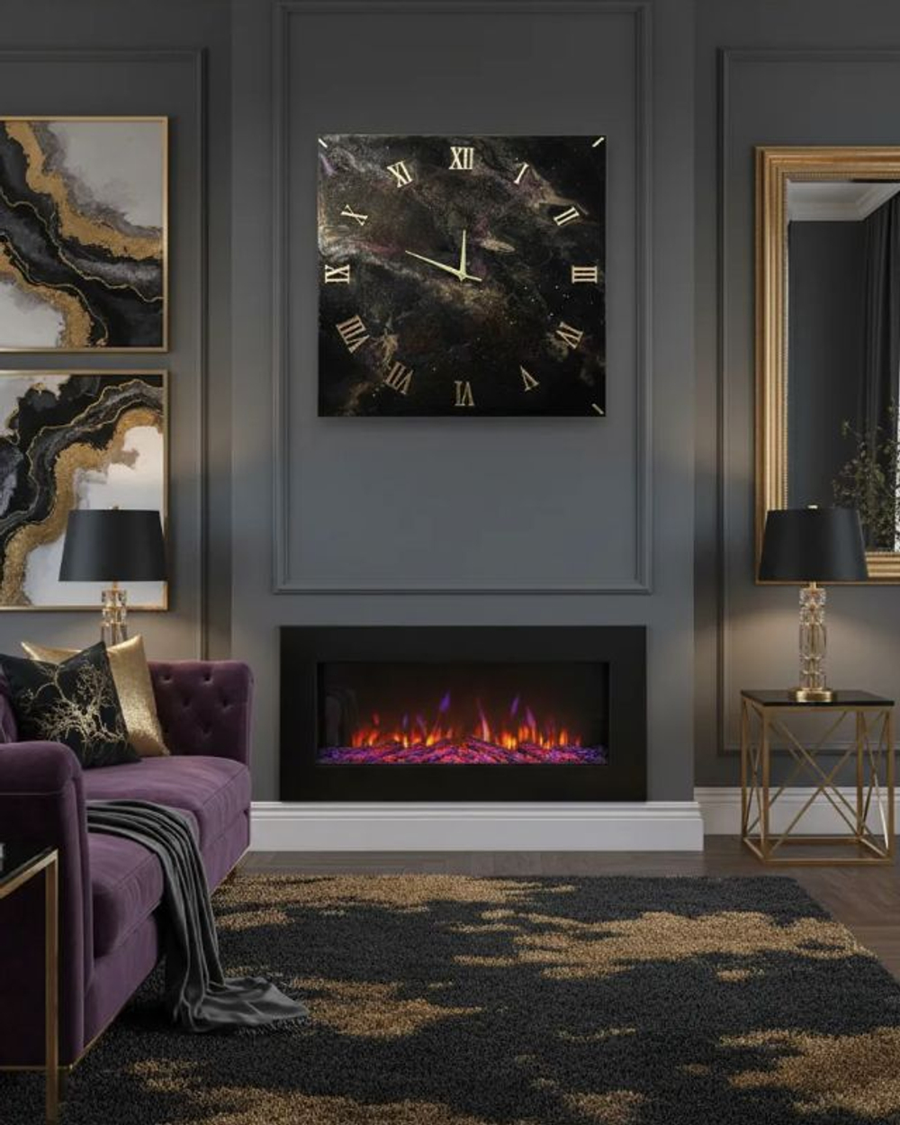 Настенные часы-картина из эпоксидной смолы подарочные