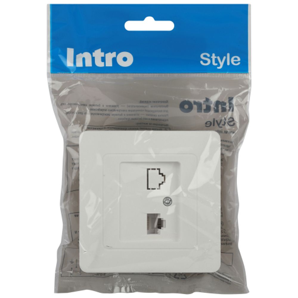 Розетка Intro Style 7-303-01 информационная RJ45, СУ, белый