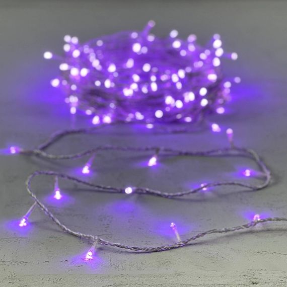 Светодиодная гирлянда с возможностью динамики 20 м., 200 лиловых LED ламп, 24V., прозрачный силиконовый провод, IP65, Beauty Led (EST200-3W10-1L)
