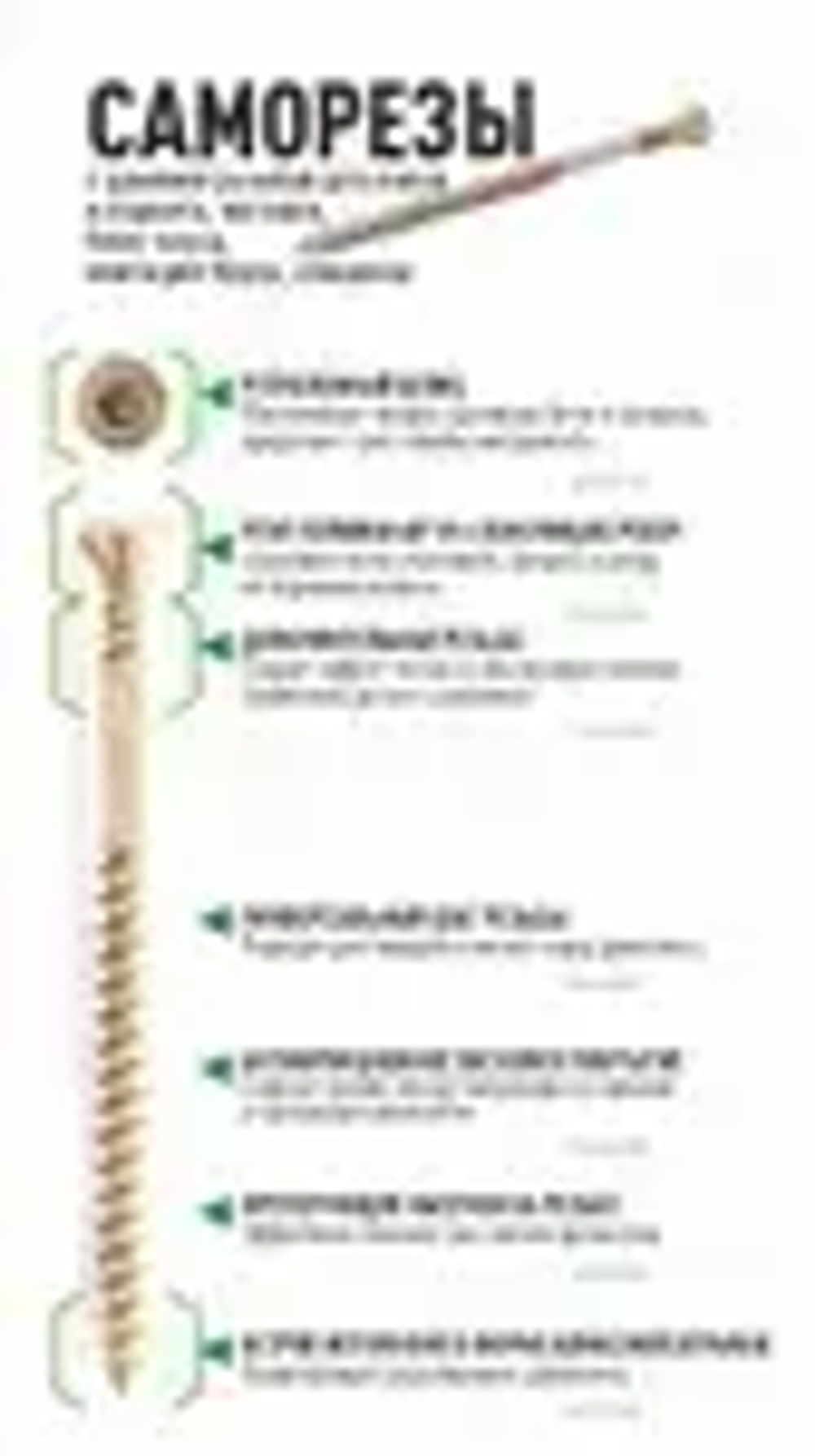 Саморез по дереву Гвозdeck (Гвоздек) для пола и внутренней отделки потайной 3.5*60 T10 с битой, 200 шт.