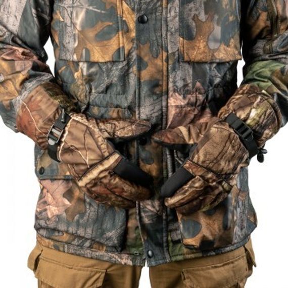 Перчатки Helios охотничьи утепленные КМФ лес р. XL