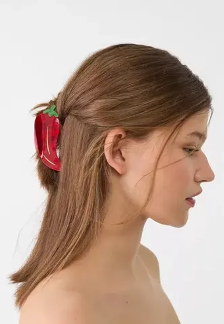 STRADIVARIUS Заколка для волос в форме перца, красный