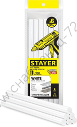 STAYER White белые 11х200 мм, 6 шт, Клеевые стержни (2-06821-W-S06)