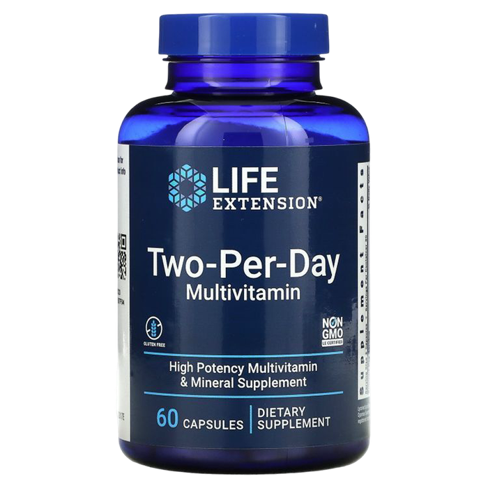 Мультивитамины для приема два раза в день, Two-Per-Day Multivitamin, Life Extension, 60 капсул
