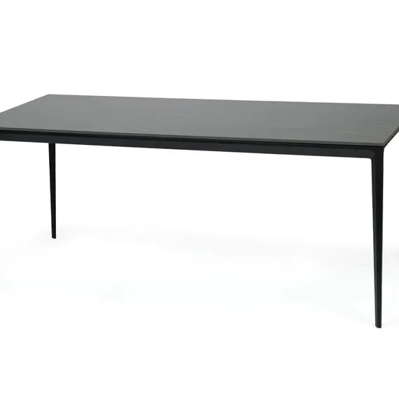 Обеденный стол Kluger 180х90 см, черная керамика, алюминий