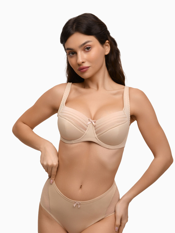 Бюстгальтер OIRO с чашками на спонже и на косточках Lily