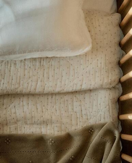 ZARA HOME ДЕТСКОЕ ПОКРЫВАЛО ИЗ МУСЛИНА, ЗЕЛЕНЫЙ