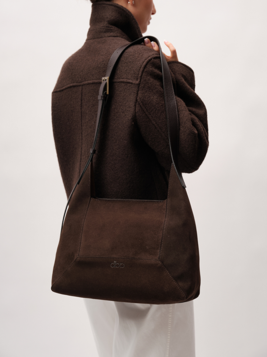 Замшевая сумка Mosaic DBR 31376 черный каштан