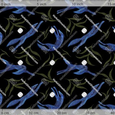 Синие волки на черном by Люблю Коз 476 DPI