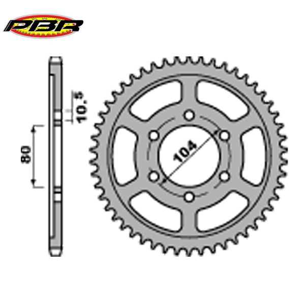 PBR 435941C45 звезда задняя (ведомая), 41 зуб