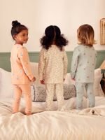 Пижама для девочки Next Q96-762, 3 шт., Голубой, Молочный, Персиковый