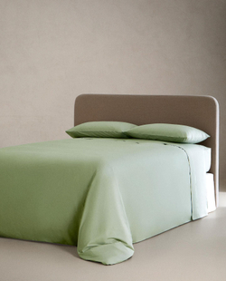 Zara Home - Простыня из хлопчатобумажной перкаль (плотность 200 нитей), зеленый, 240x280 см