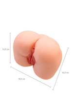 Реалистичный мастурбатор-попка с 2 любовными входами (Цвет: телесный)